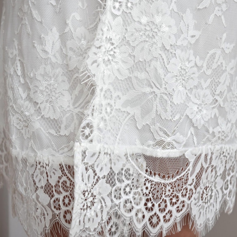 White Lace Bridal Robe - Picture 3 of 6